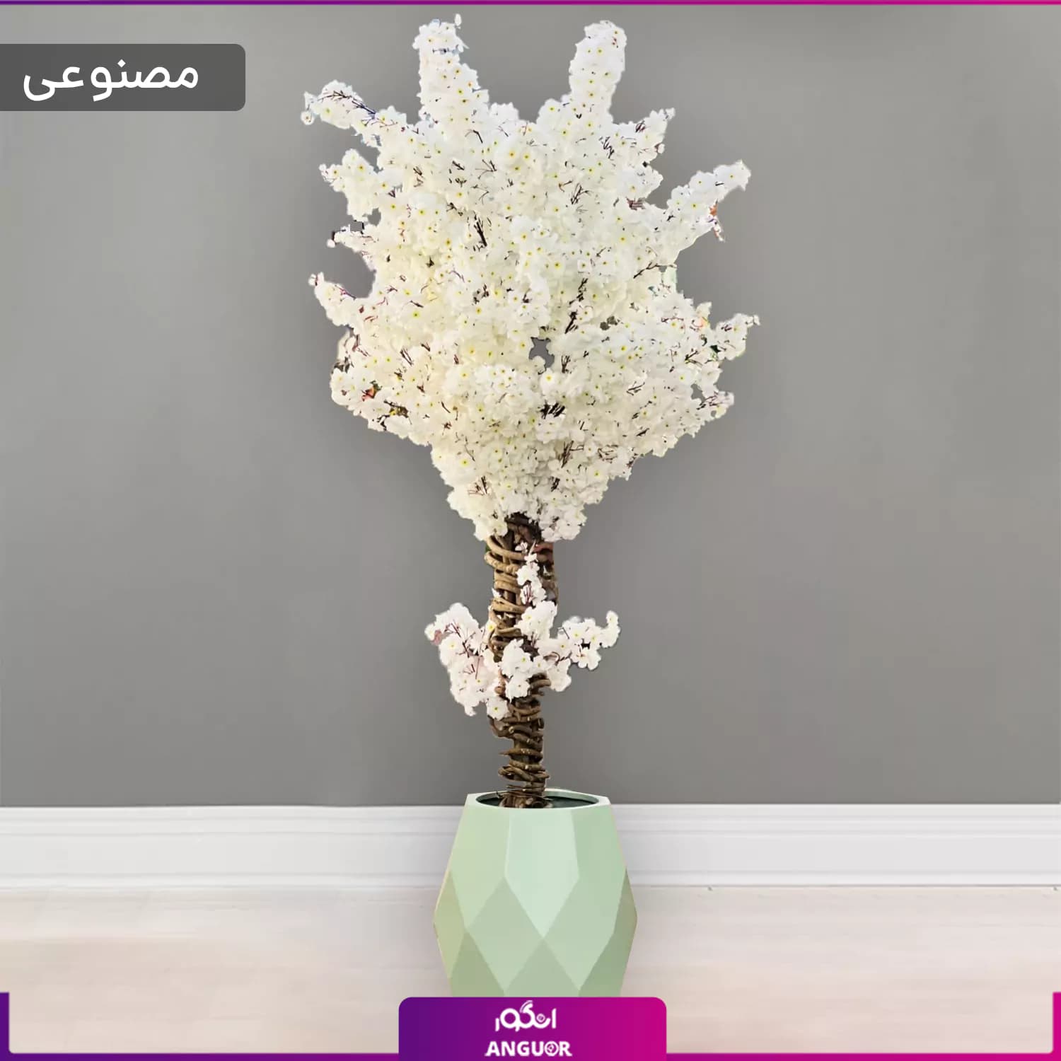 گلدان شکوفه های مصنوعی (تم سفید)