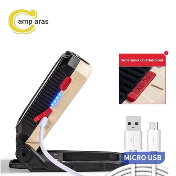 چراغ چندکاره شارژی آهنربایی مدل LED W599B — تصویر ۶