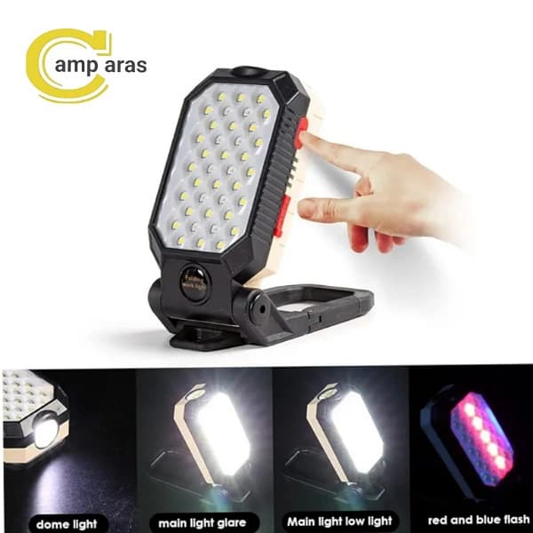 چراغ چندکاره شارژی آهنربایی مدل LED W599B — تصویر ۴