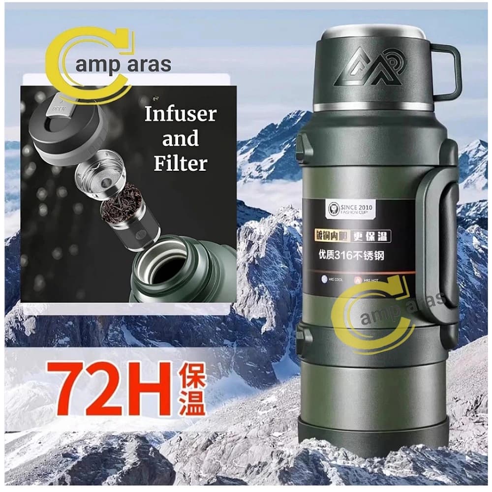فلاسک وکیوم 2 لیتر سیف مدل SAFE SUS 316 دوجداره