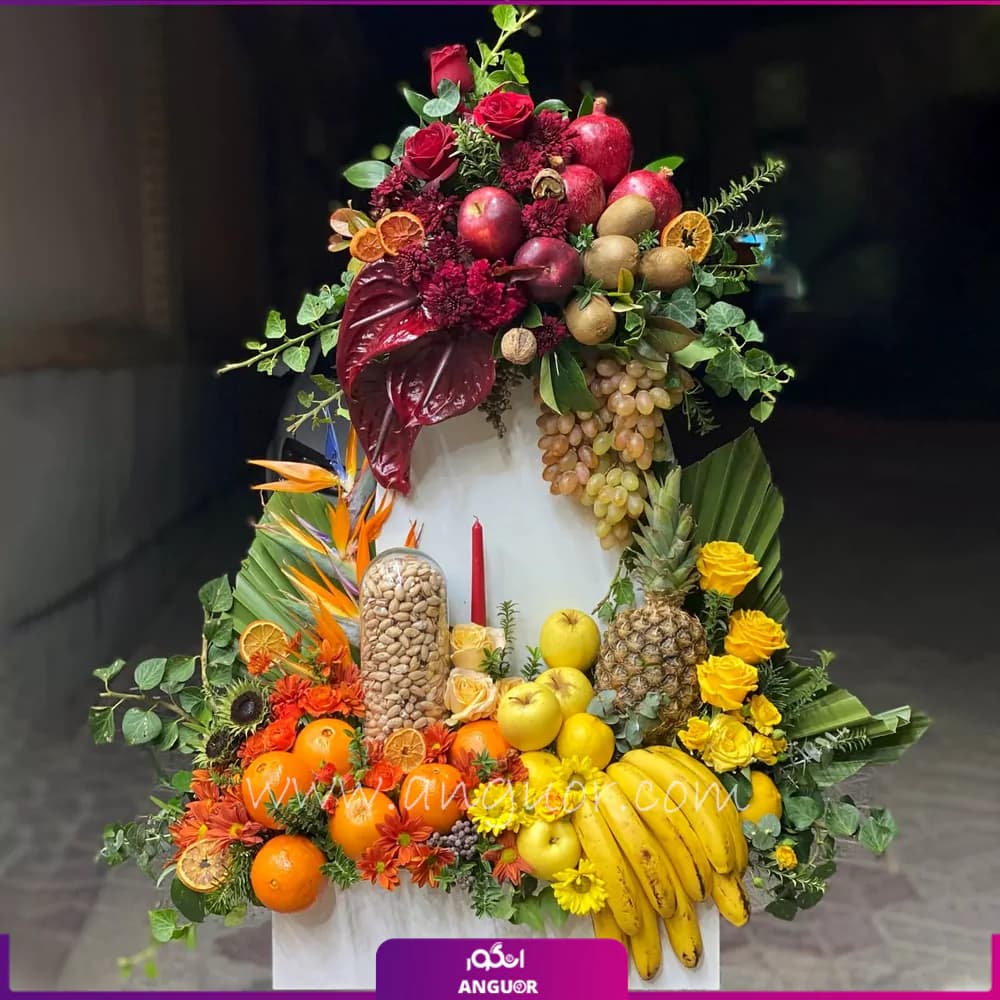 باکس گل و میوه انارینه یلدا