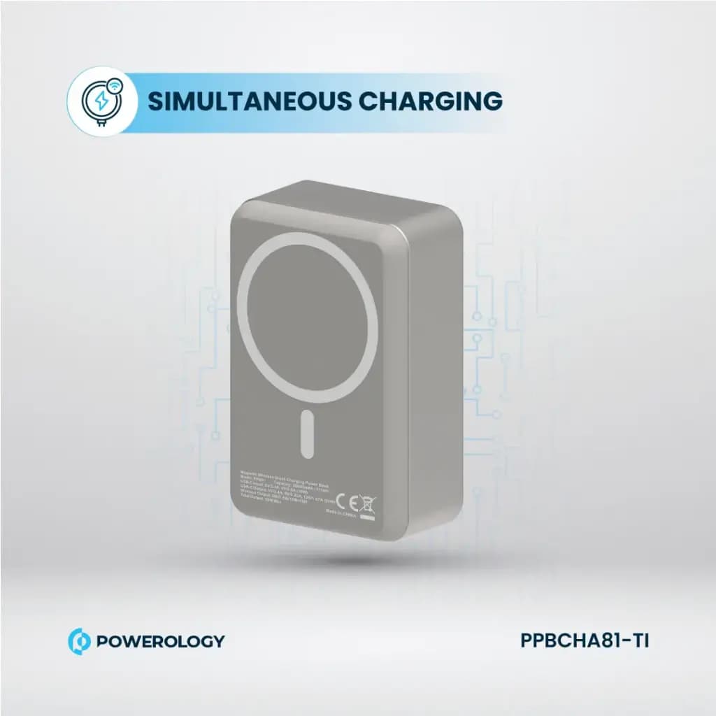 پاوربانک مگ سیف پاورولوژی PPBCHA81 مدل PP081 ظرفیت 30000 میلیآمپر ساعت — تصویر ۴