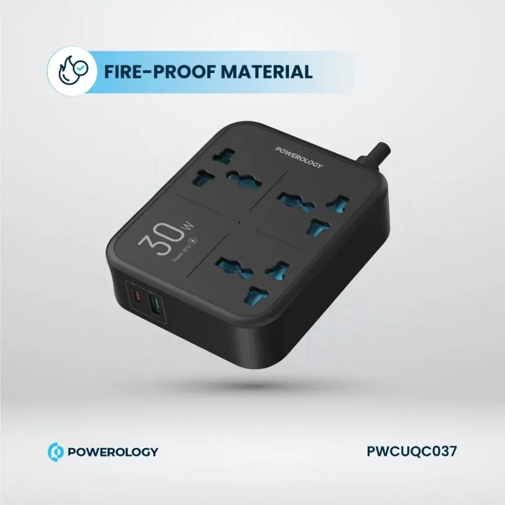 چندراهی و محافظ برق 3250 وات پاورولوژی(PWCUQC037)Powerology Power Strip 3250W — تصویر ۶
