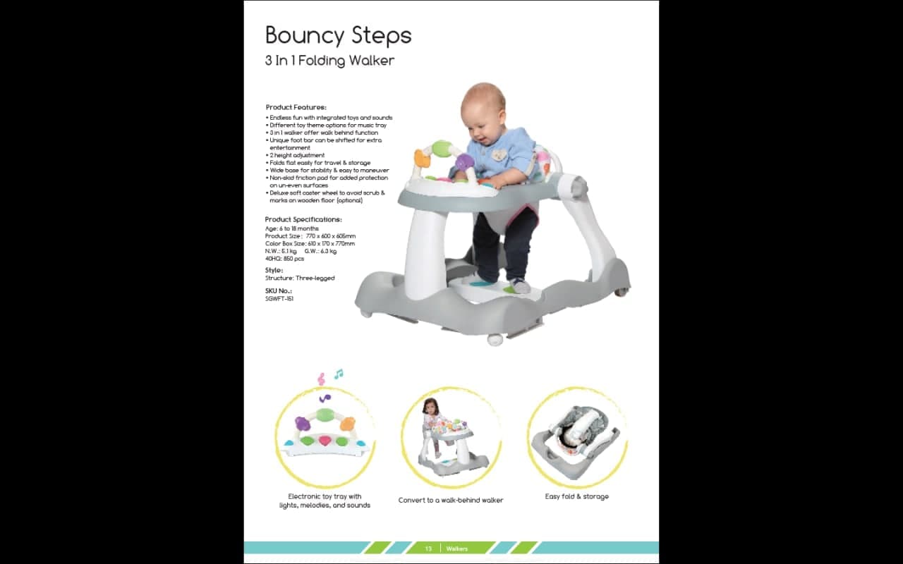 روروئک واکر شو اسپادیس (3 in 1 Folding Walker) — تصویر ۶