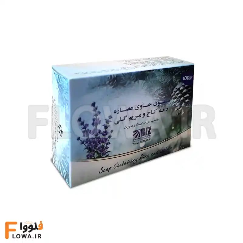 صابون دانه کاج و مریم گلی بیز (Biz) پک 3 عددی