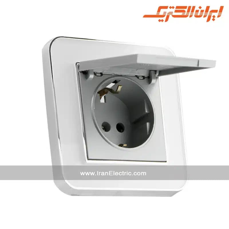 پریز برق ارت دربدار ارس سیلور سفید میان نقره