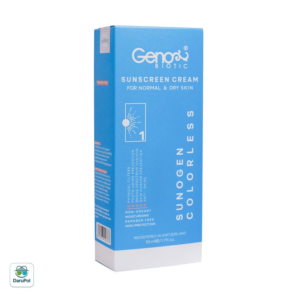 کرم ضد آفتاب پوست خشک ژنوبایوتیک SPF50 — تصویر ۶