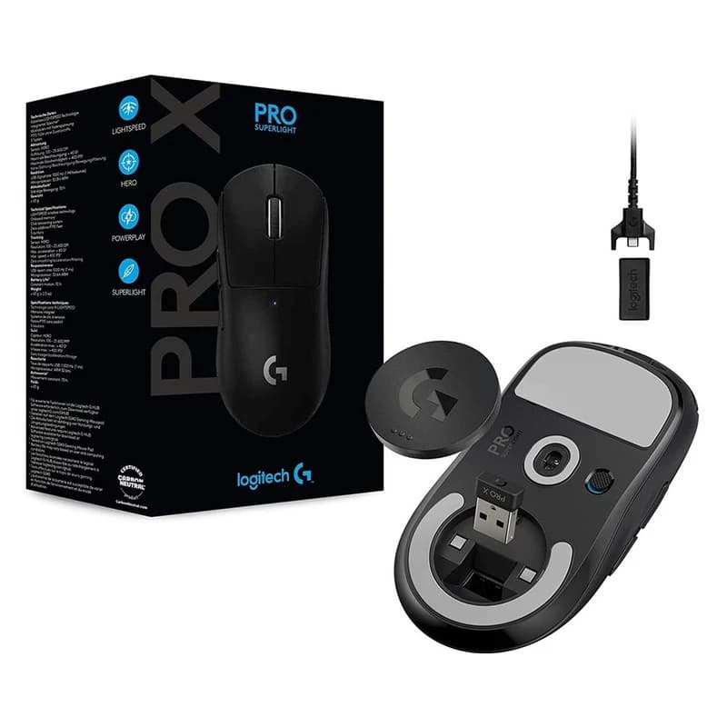 موس بی سیم گیمینگ لاجیتک مشکی Logitech G-PRO X Superlight Black — تصویر ۴