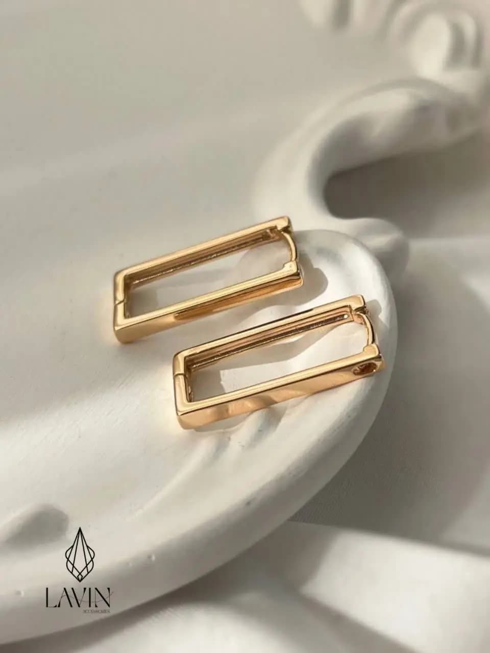 گوشواره مستطیلی آیینه‌ای ژوپینگ کد 7459