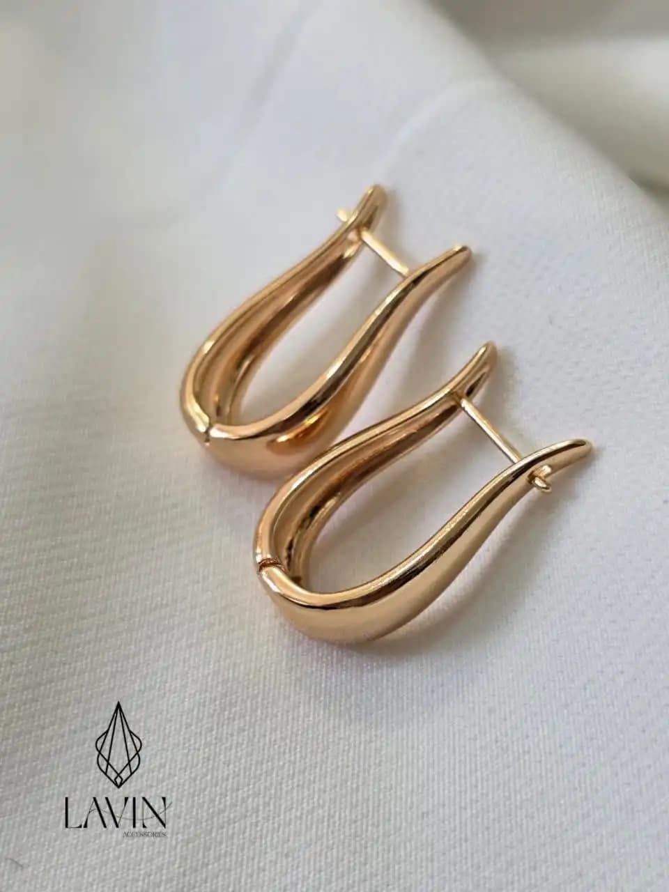 گوشواره آینه‌ای طرح طلا ژوپینگ۷۴۴۹