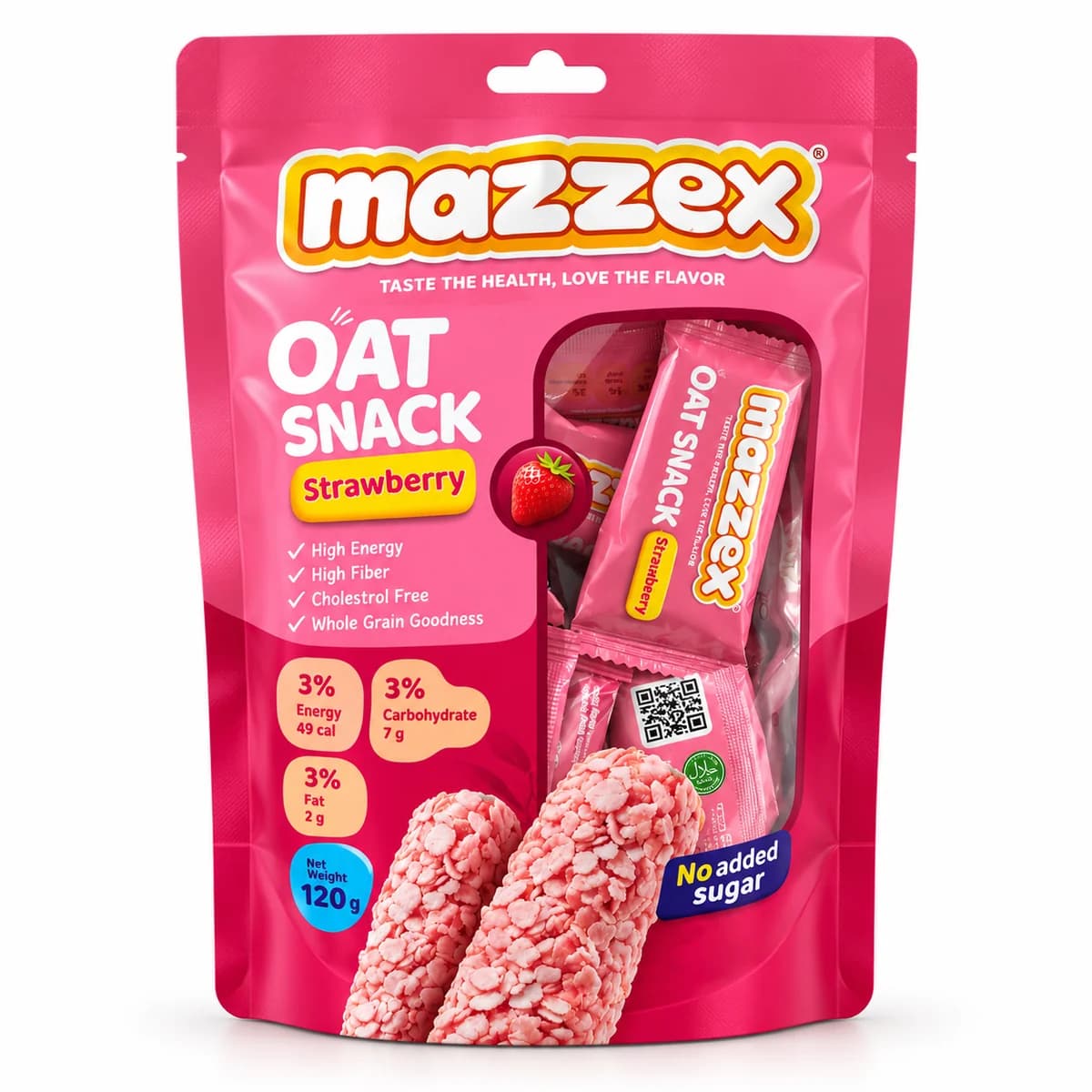 شکلات غلات اوت چوکو بدون شکر توت فرنگی مازکس 120 گرم – Mazzex — تصویر ۲