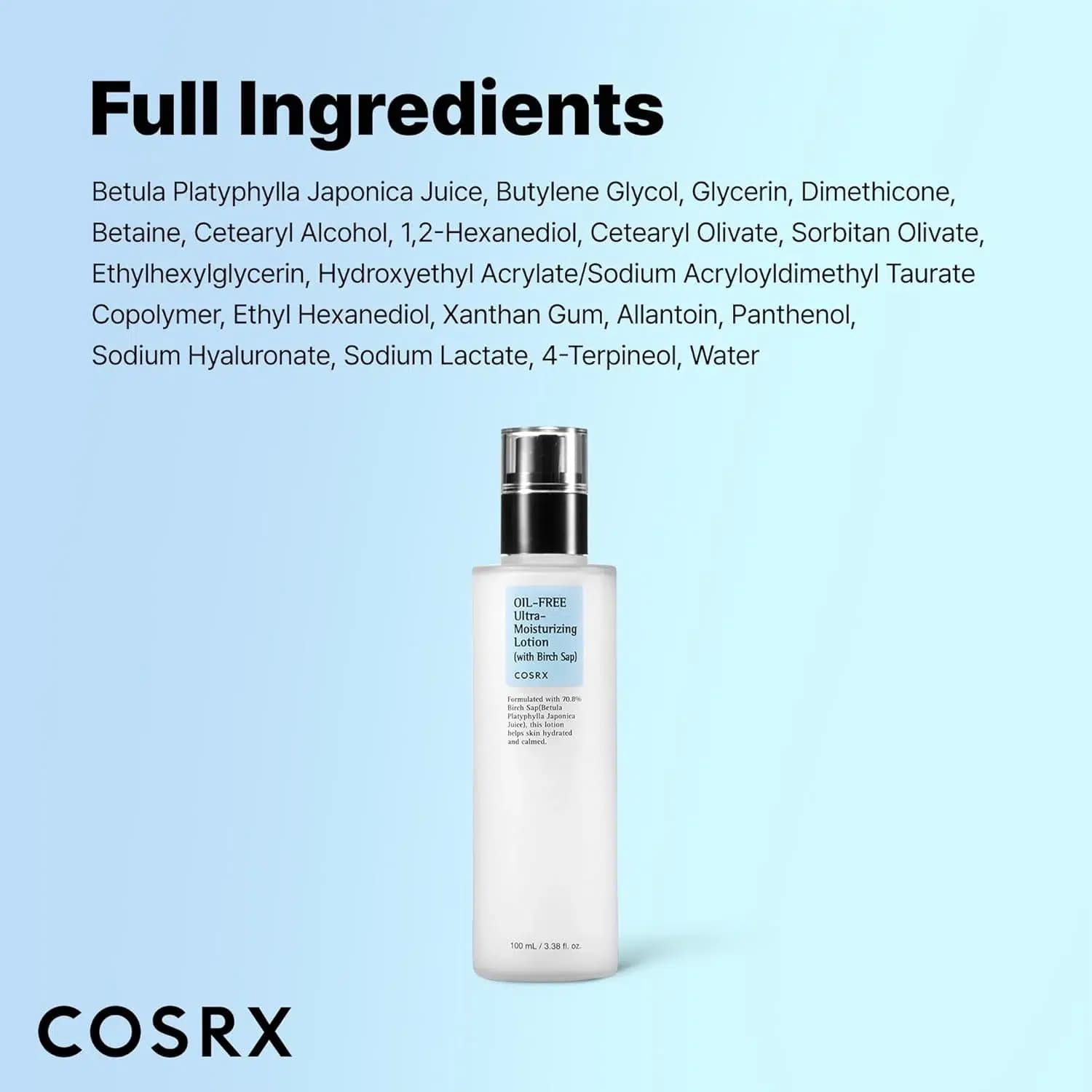 کرم مرطوب کننده و آبرسان فاقد چربی کازارکس اصل | COSRX Oil-Free Ultra-Moisturizing Lotion حجم 100 میلی لیتر — تصویر ۸
