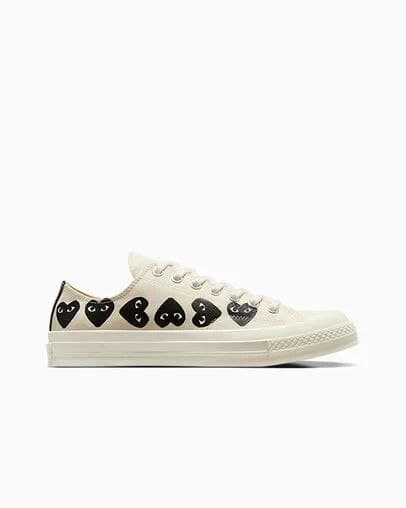 کانورس آل ستار بدون ساق مولتی پلی قلبی کرمی Converse all star low play multi color — تصویر ۳