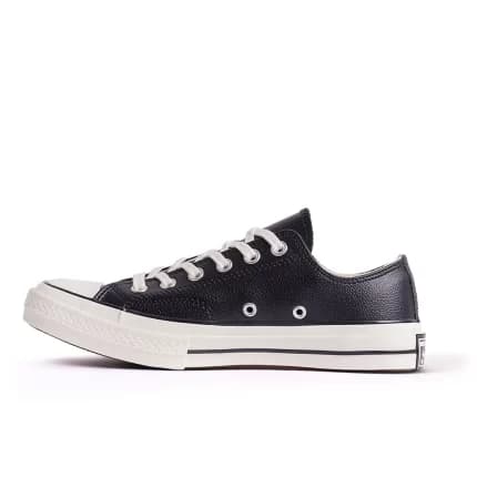 کانورس آل استار ۱۹۷۰ بدون ساق چرمی مشکی Converse all star 1970 low leather — تصویر ۲