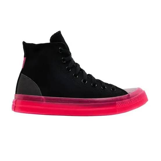 کانورس آل استار ساقدار هایپر مشکی صورتی ژلهای Converse all star black hyper pink