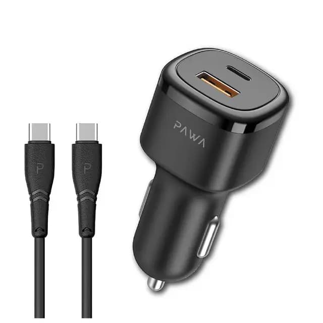 شارژر فندکی خودرو 48W پاوا مدل PW-CC48QCT به همراه کابل تایپ C ویژه بلک فرایدی