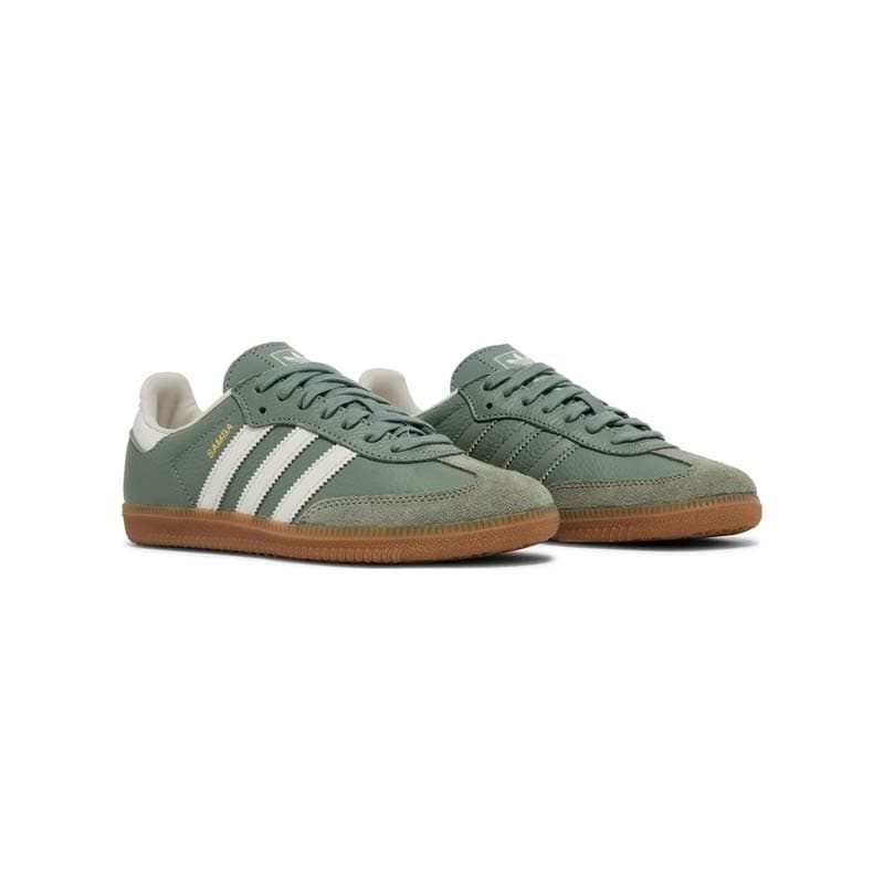 کتونى آدیداس سامبا سبز قهوه ای Adidas Samba OG Silver Green Gum — تصویر ۳