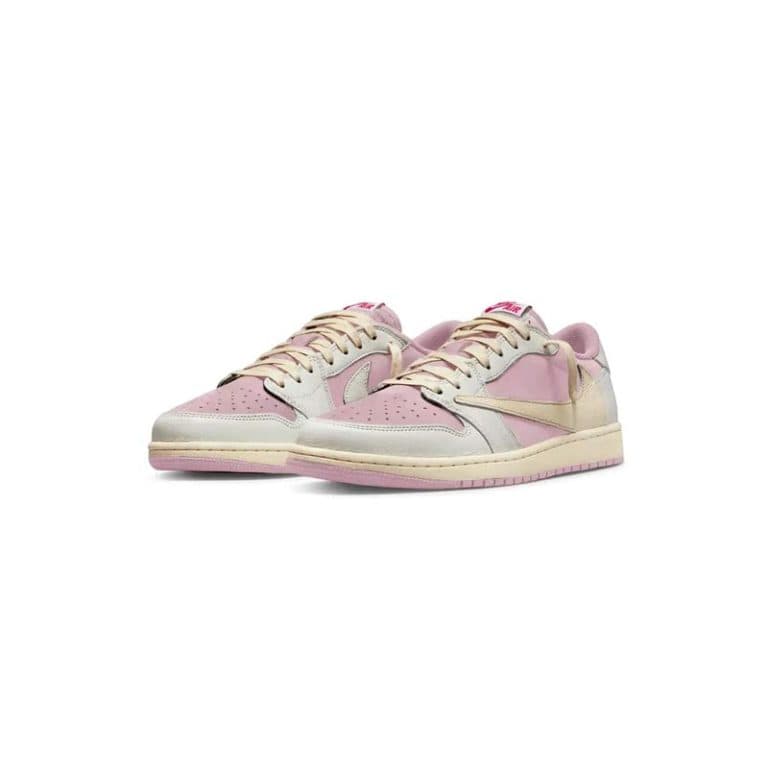 کتونی نایک ایرجردن 1 تراویس اسکات کرم صورتی Nike Air Jordan 1 Low Travis Scott Sail Shy Pink — تصویر ۲