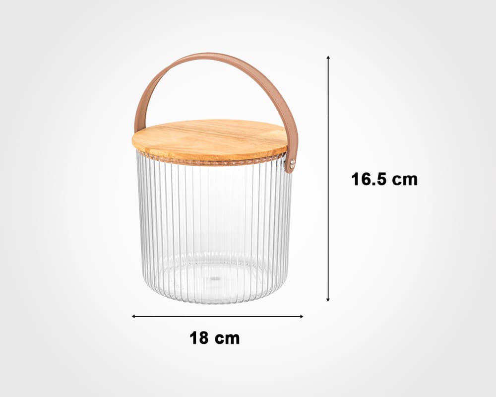 سطل شیاردار درب چوبی 3 لیتر لیمون کد 2472 — تصویر ۲