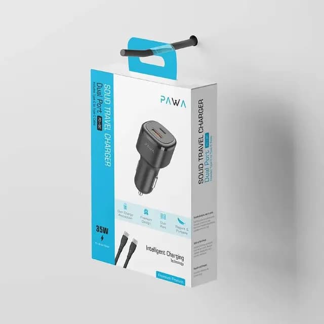 شارژر فندکی خودرو 48W پاوا مدل PW-CC48QCT به همراه کابل تایپ C — تصویر ۳