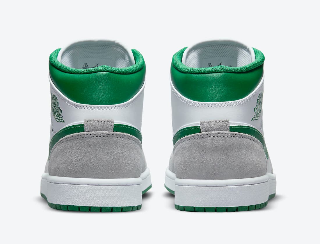 نایک ایرجردن 1 مید سفید سبز طوسی Air Jordan 1 Mid White Green Grey — تصویر ۴