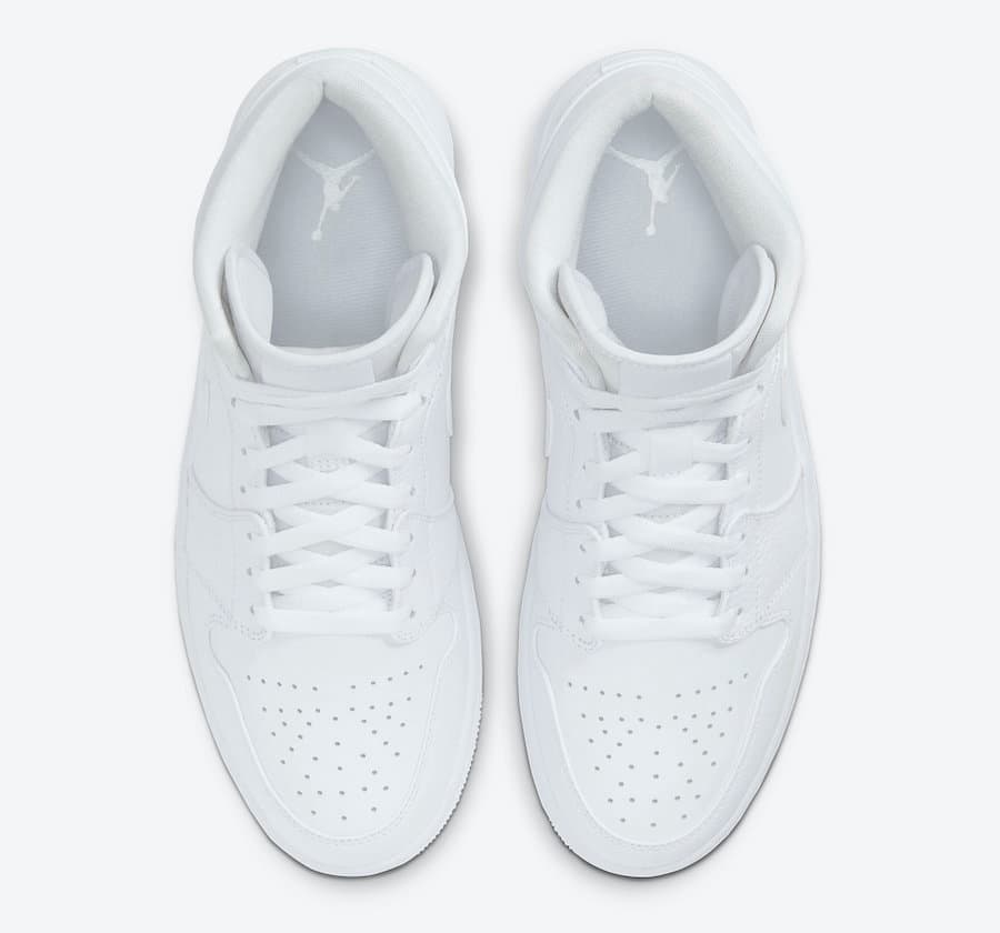 نایک ایرجردن 1 مید تریپل سفید Air Jordan 1 Mid Triple White — تصویر ۴