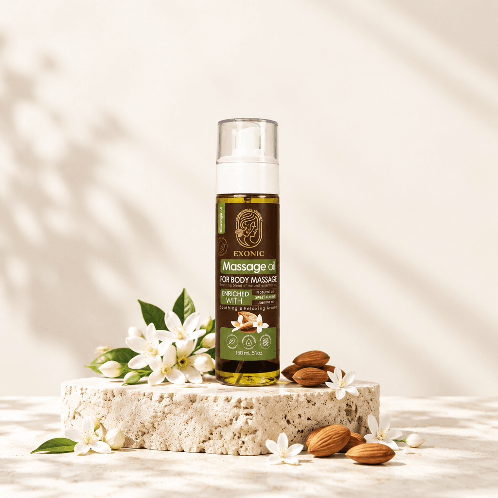 روغن ماساژ بدن اکسونیک حاوی روغن بادام شیرین و یاس | ۱۵۰ میلی‌لیتر