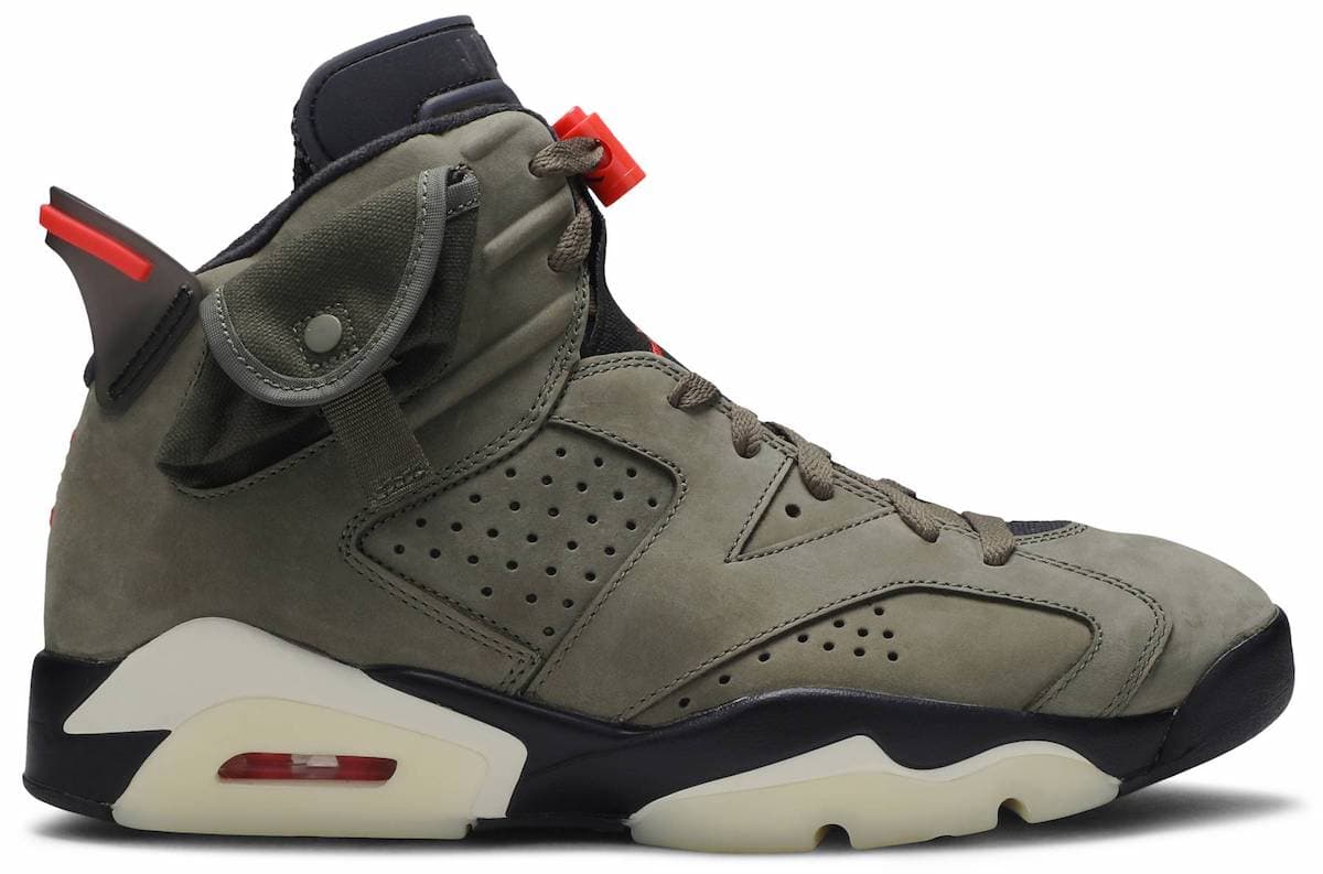 نایک ایرجردن 6 تراویس اسکات زیتونی Air Jordan 6 Travis Scott Olive — تصویر ۳