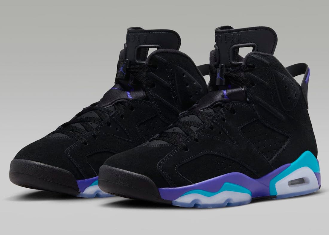 نایک ایرجردن 6 آکوا مشکی آبی Air Jordan 6 Aqua Black Blue — تصویر ۶