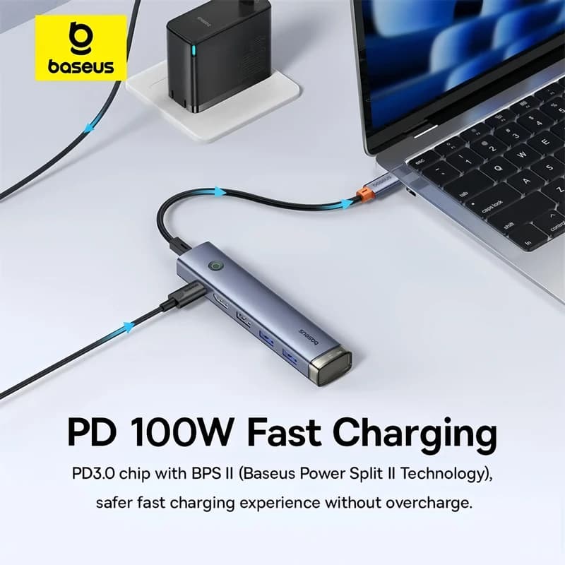 هاب 6 پورت USB-C باسئوس مدل BS-OH166 — تصویر ۳