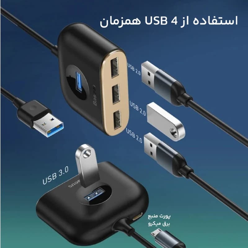 هاب 4 پورت USB 3.0 باسئوس مدل CAHUB-AY01 — تصویر ۵