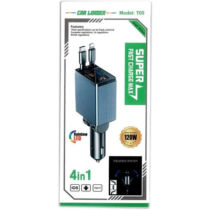 شارژر فندکی 120 وات مدل T05 — تصویر ۲