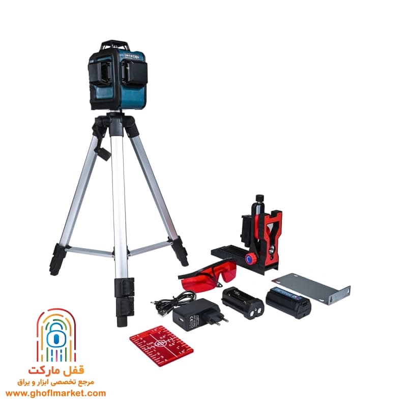 تراز لیزری 3D نور قرمز همراه سه پایه آروا مدل 4688 — تصویر ۵