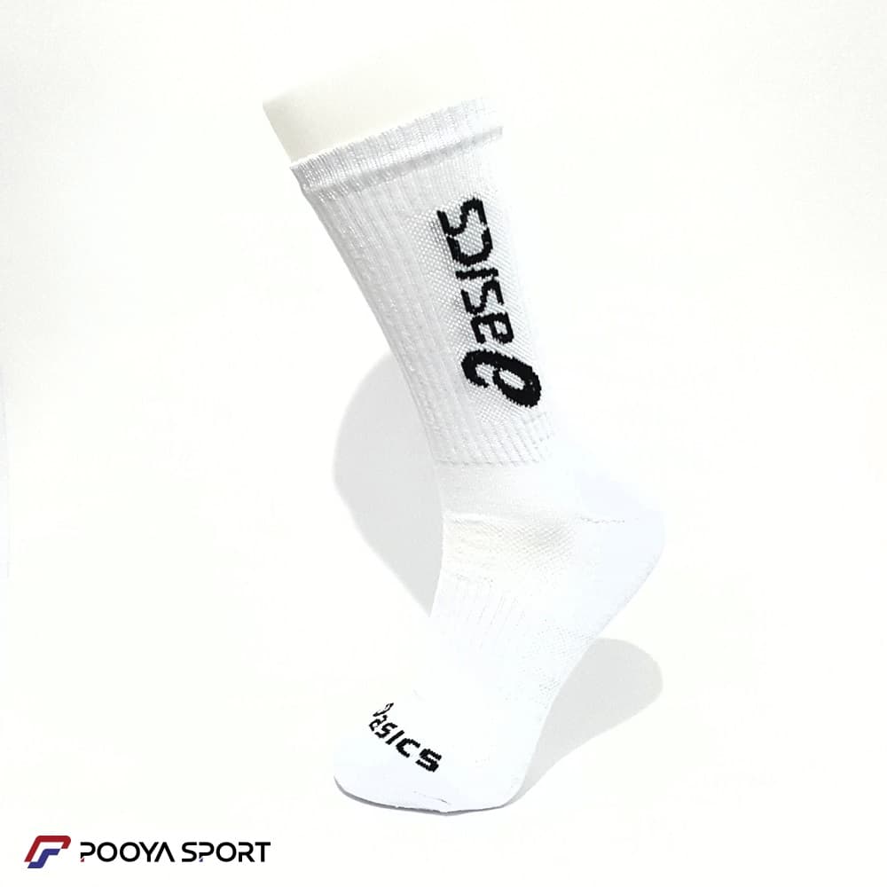 جوراب ورزشی حوله ای asics اعلا ساق متوسط سفید — تصویر ۴