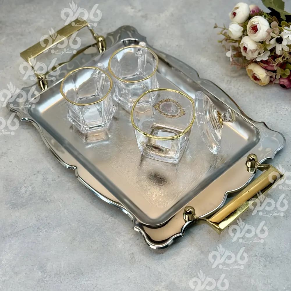 سینی استیل فریکوک مستطیل 2رنگ 0295 — تصویر ۲