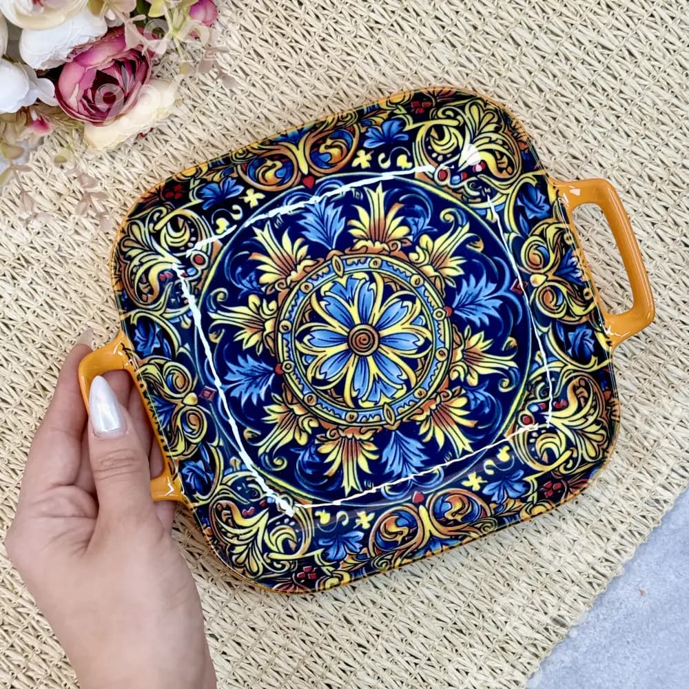 تابه مربع دسته دار سرامیکی مراکشی 370 — تصویر ۲