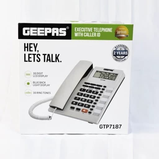 تلفن ثابت جیپاس مدل 7187 | تلفن رومیزی Geepas GTP7187 با نمایشگر دیجیتال — تصویر ۳