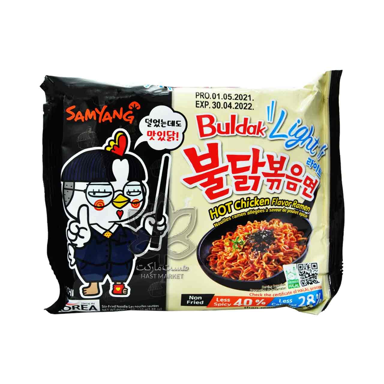 نودل کره ای (رامن ) طعم مرغ تند لایت ۱۱۰ گرم بولداک سامیانگ – samyang — تصویر ۴