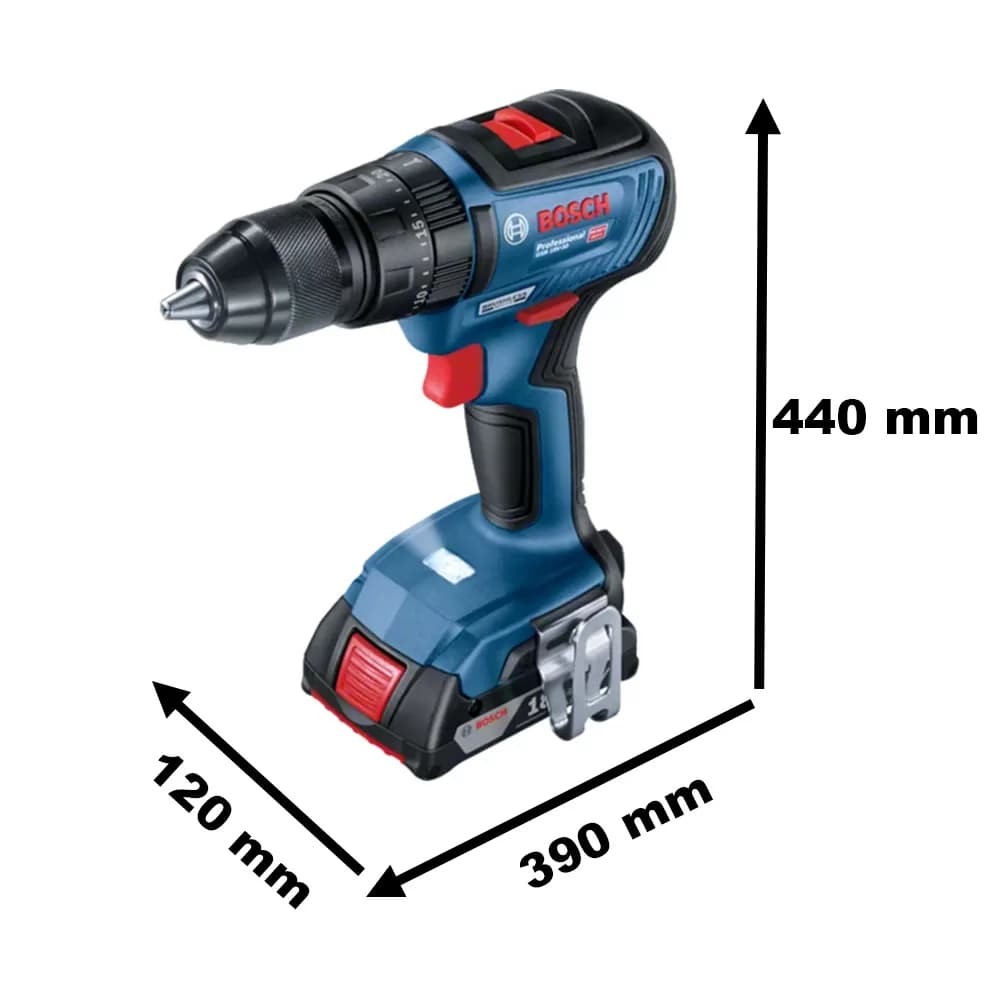 دریل پیچ گوشتی ضربه ای 18 ولت شارژی بوش براشلس مدل GSB 18V-50 — تصویر ۲