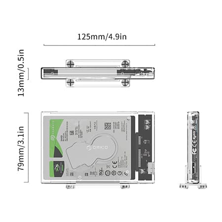 قاب SSD و هارد USB3.0 اوریکو مدل 2159U3 — تصویر ۱۰