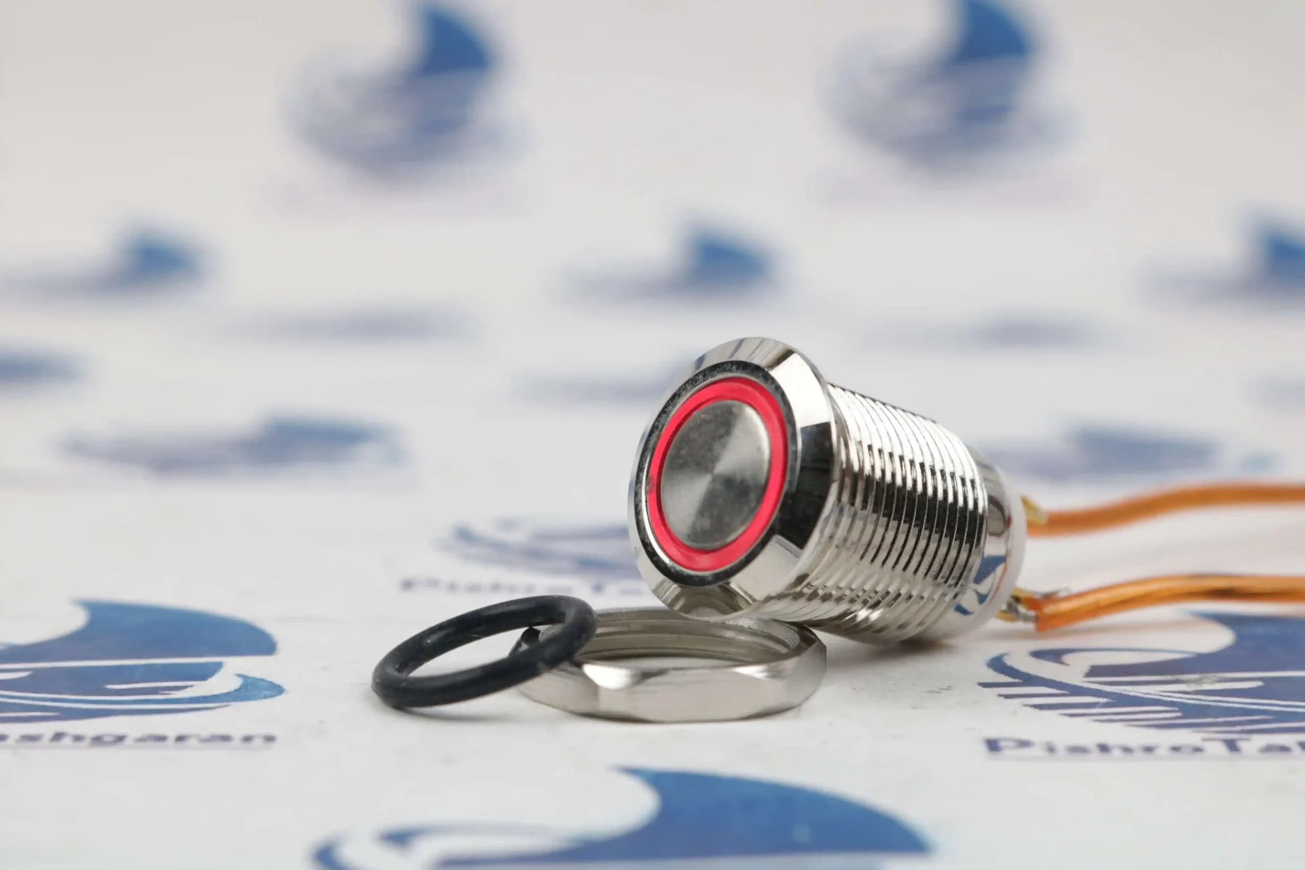 کلید شستی LED دار قرمز قطر 12V/24V – 12mm