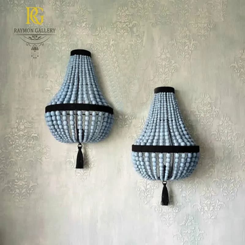 دیوارکوب چوبی مدل دانه تسبیحی