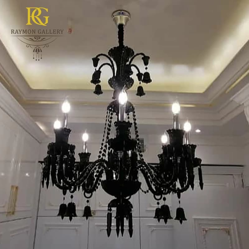 لوستر باکارات مشکی مدرن(8 شاخه)
