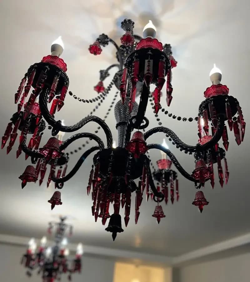 لوستر باکارات مشکی مدرن(8 شاخه) — تصویر ۶