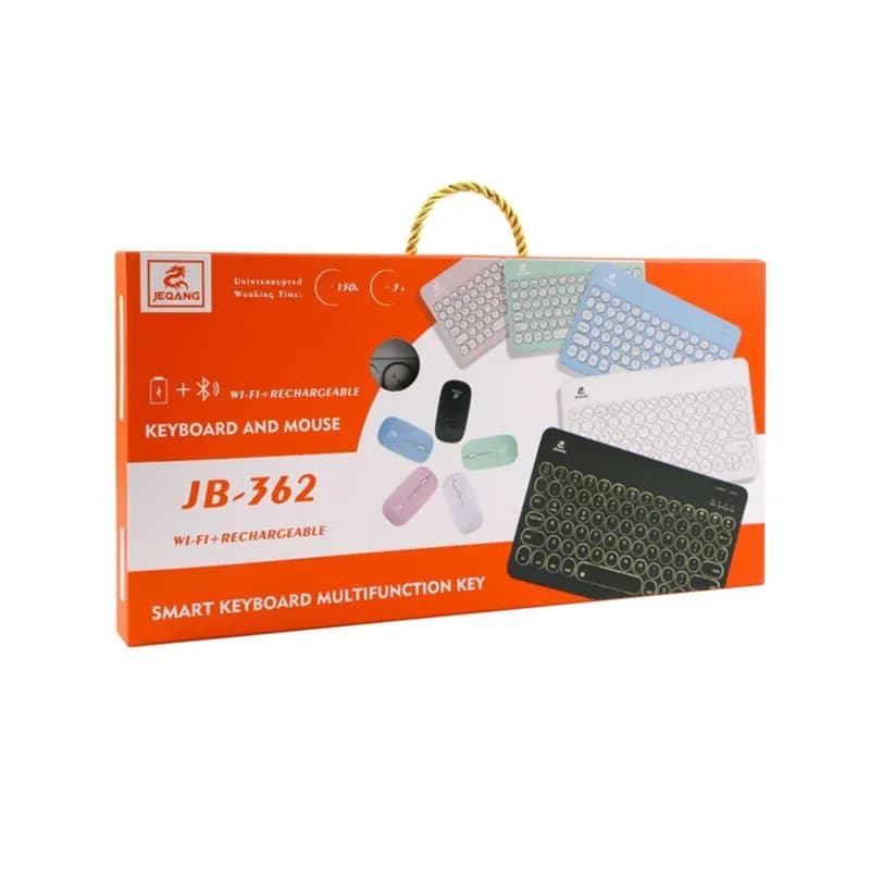 مینی کیبورد و ماوس بلوتوث شارژی جکنگ مدل Jeqang JB-362 – سفید — تصویر ۴
