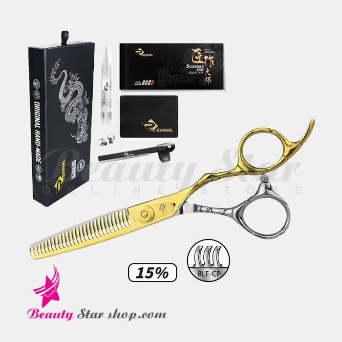 قیچی پیتاژ مو پریمیوم رزونال مدل بدون شیار P-160 سایز 6 اینچ — تصویر ۲