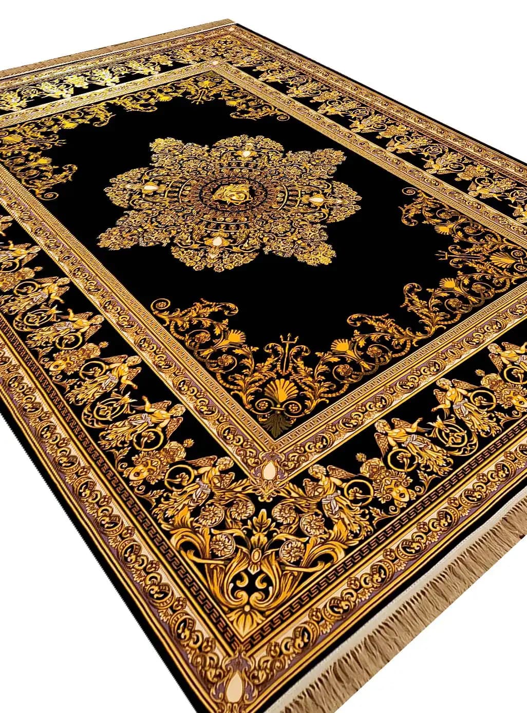 فرش ورساچه کف ساده با لچک طلاکوب 1200 شانه 3600 کد 2102511