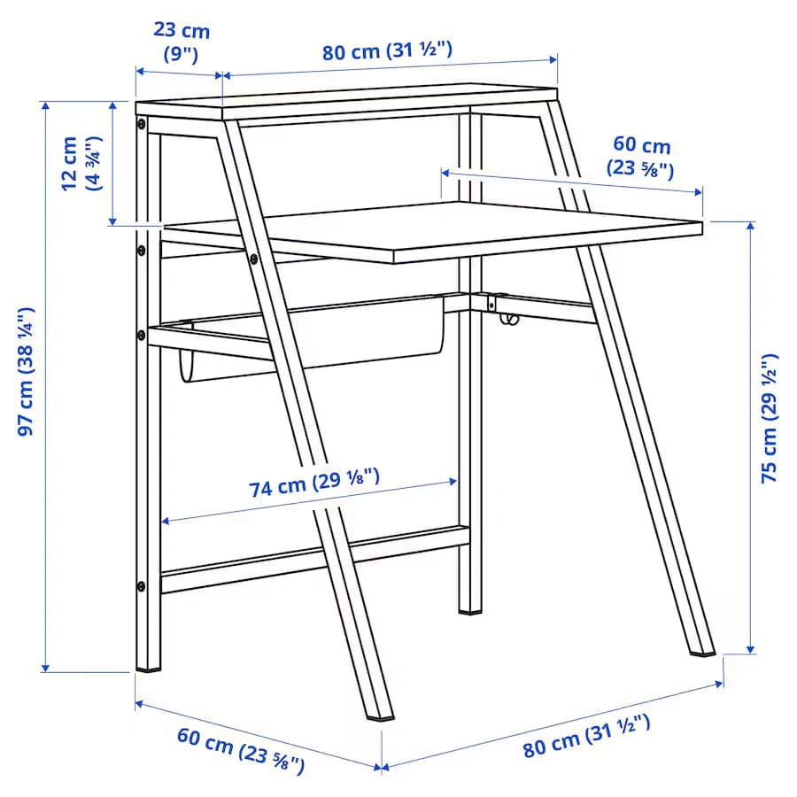 میز سفید ایکیا سایز 80×60 مدل MITTPLAN — تصویر ۶