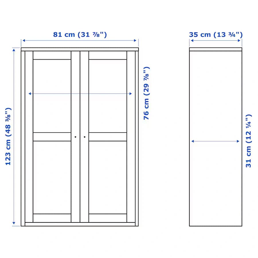 کابینت درب شیشه ای سفید ایکیا مدل HAVSTA — تصویر ۳