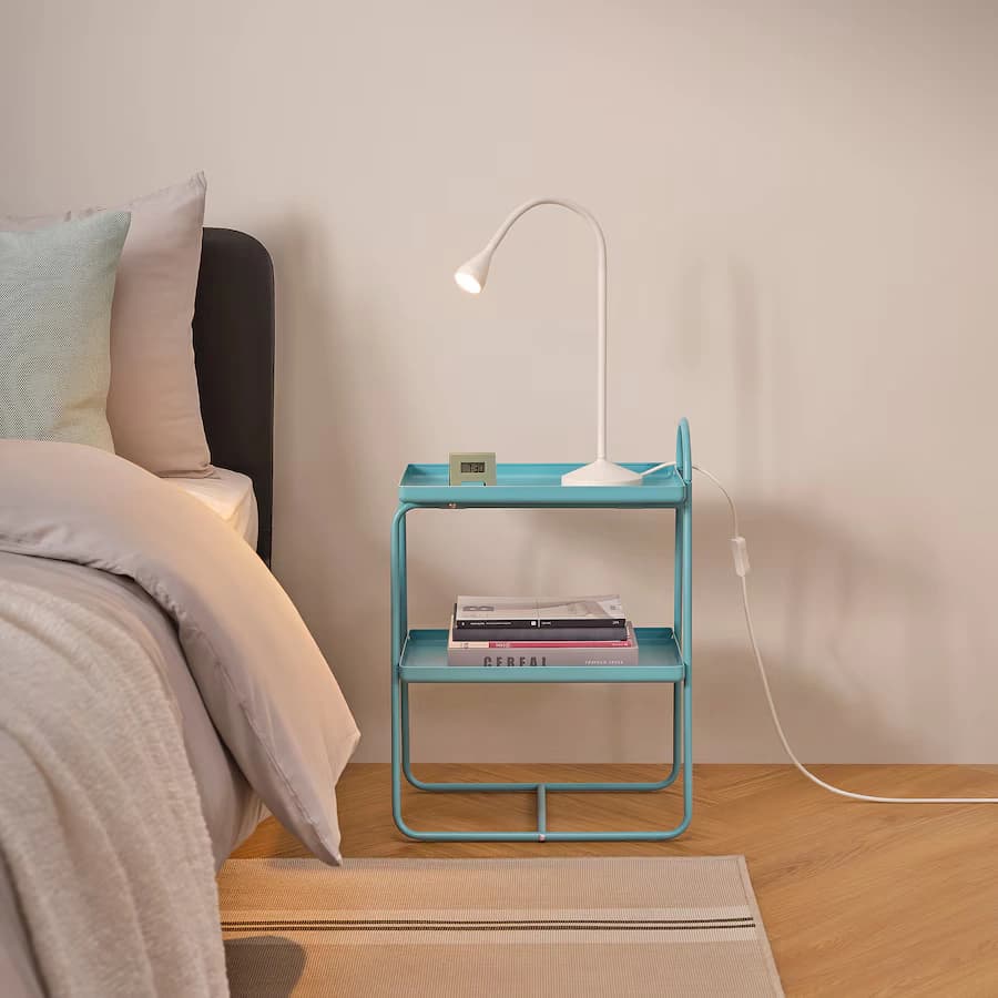 میز کنار تخت آبی فیروزه ای ایکیا مدل HATTÅSEN — تصویر ۵